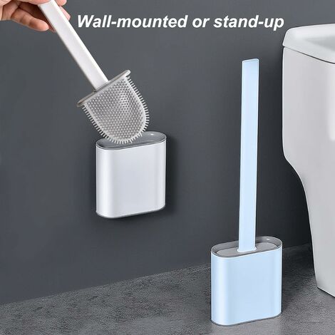 Toilet Brush & Holders，Silicone Toilet Brush，Deep Cleaner Toilet Brushes & Holders White