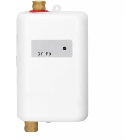 Mini Tankless Instant Hot Water Heater, Household Electric Dual-Use Kitchen Water Rapid Heating Machine for Kitchen Bathroom Washing with Indicator Light-White