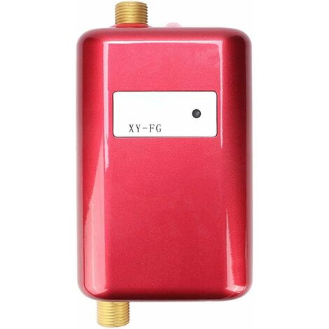 Mini Tankless Instant Hot Water Heater, Household Electric Dual-Use Kitchen Water Rapid Heating Machine for Kitchen Bathroom Washing with Indicator Light-Red