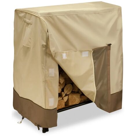 Firewood Rack Cover 4Ft, Heavy Duay Waterproof Log Rack Cover with 210D Oxford & Weather-Resistant,Firewood Storage Holder Cover for Indoor Outdoor - 48" L x 24" W x 42" H (1/5)