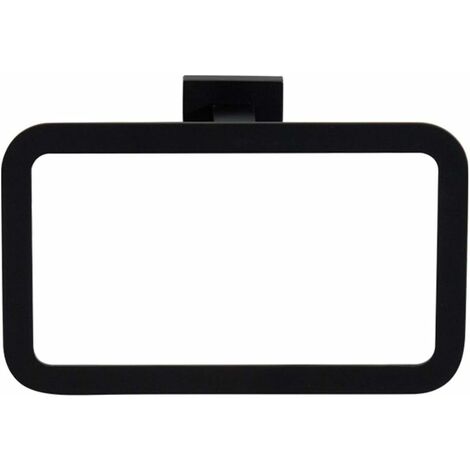 Towel Ring Black Round Towel Ring Towel Towel Ring Screw-Embedded Towel Rack (1/4)
