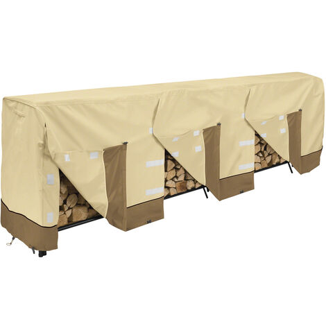Firewood Rack Cover 12Ft, Heavy Duay Waterproof Log Rack Cover with 210D Oxford & Weather-Resistant,Firewood Storage Holder Cover for Indoor Outdoor - 144" L x 24" W x 42" H (1/5)