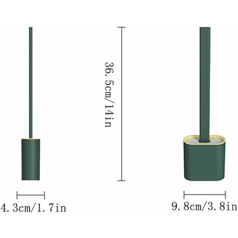 Loo Brush Toilet Brush Set, Compact Household Toilet Cleaning Tool, TPR Bristles Deep Cleaning Will not Harm the Toilet Surface (long Handle)With Base ( Color : Blue )