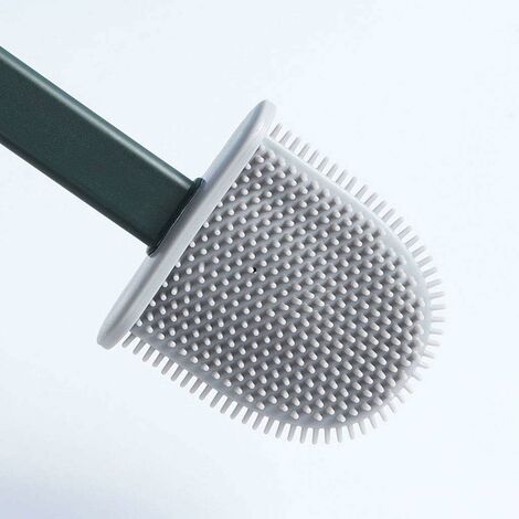 Loo Brush Toilet Brush Set, Compact Household Toilet Cleaning Tool, TPR Bristles Deep Cleaning Will not Harm the Toilet Surface (long Handle)With Base ( Color : Blue )