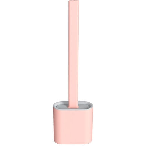 Loo Brush Toilet Brush Set, Compact Household Toilet Cleaning Tool, TPR Bristles Deep Cleaning Will not Harm the Toilet Surface (long Handle) Floor style ( Color : Pink )