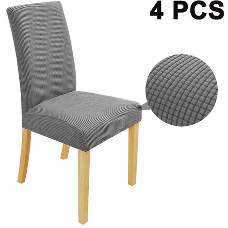 4 Pack Super Fit Stretch Removable Washable Short Dining Chair Cover Protective Seat Cover For Hotel, Dining Room, Ceremony, Wedding Banquet