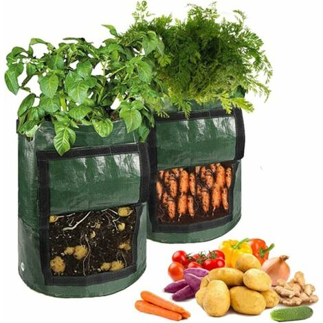 4PCS 10 Gallon Vegetables Planter Bags Potato Grow Bag Planting