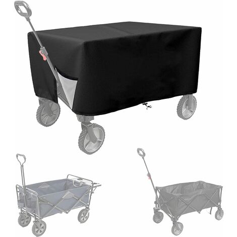 Outdoor Folding Wagon Cover, 600D Oxford Cloth Protective Cover, Waterproof Garden Wagon Cart Cover, Heavy-Duty Dust-Proof Cover for Collapsible Wagon Carts, (1/5)