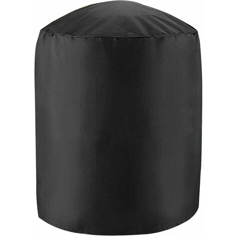 Round Barbecue Grill Cover, Oxford Cloth Waterproof Dust-proof Anti-UV Outdoor BBQ Grill Protector Black 71x73cm