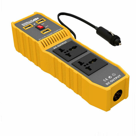 200W Car Power Inverter DC 12V to AC 220V/110V Modified Sine Wave Inverter with 2 AC Outlets & 1 Cigarette Lighter Port & 3 USB Ports (4.2A) Step-Up 12V-220 V (1/5)