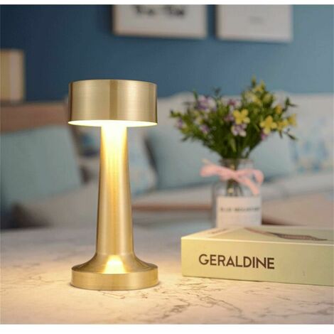 Dimmable Table Lamp, Touch Sensor Table Lamp Wireless Rechargeable 3 Brightness Levels 3W LED Night Light for Bedside, Coffee Table, Restaurant (1/5)
