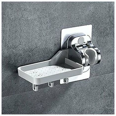 Hand Shower Holder Shower Head Holder No Drilling Strong Grip Handheld Shower Holder Adjustable Angle (Multifunctional)