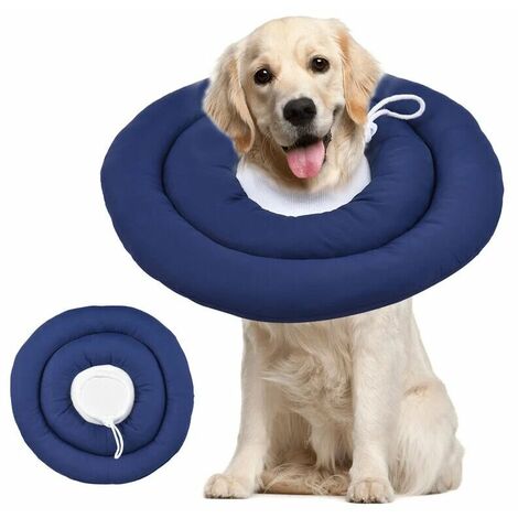Pet Recovery Collar After Surgery Dog Cone Collar With Adjustable Neck Drawstring Waterprrof Dog Protective Donut Collar for Small Medium Large Pets, Diameter 25 cm (1/5)