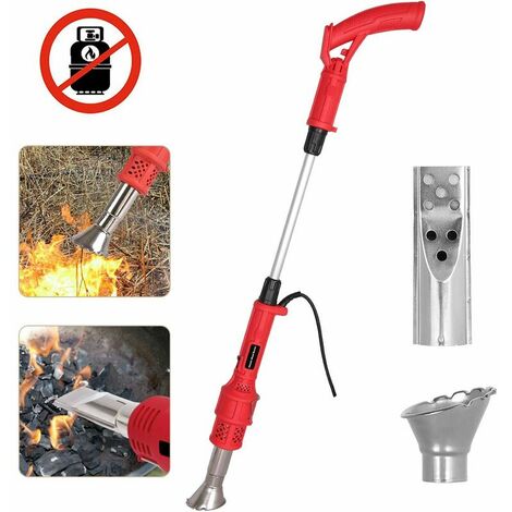 Electric Weed Burner, Weed Burner with Nozzle - Burn Weeds and Charcoal 2 in 1 Thermal Weed Stick, Up to 650℃ Powerful Weed Control Tool