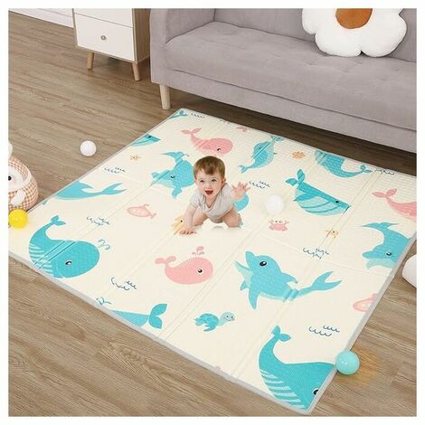 Baby Floor Play Mat, Foldable Play Mat for Babies and Toddlers, Double Sided, Non-Slip, XPE Foam