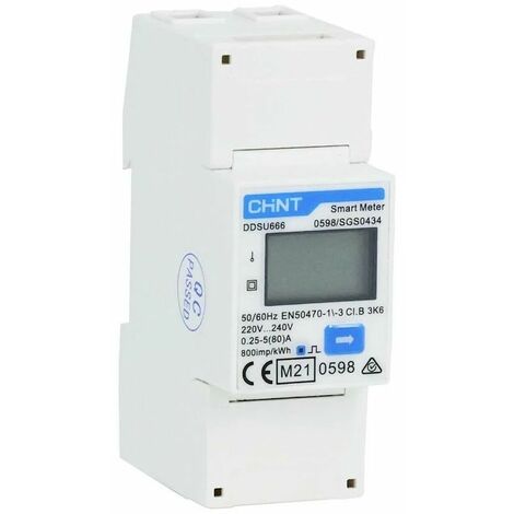 Chint G DDSU666 220/230V 5(80)A RS485 2P MID Digital single-phase energy meter MID compliance: yes 1 pc(s)