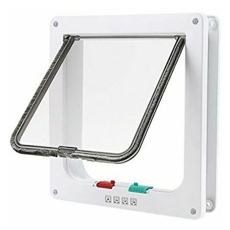 Cat Mate Large White 4-Way Door Locking Cat or Dog Cat Flap Easy to Install (23.5cmx 25cmx 5.5cm)