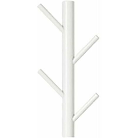 Wooden Wall Mounted Coat Rack Hanging Tree Branch Design Modern Vertical Wall Decorative Hooks White Wood (1/5)