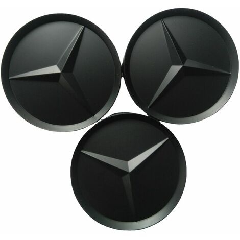 Fits matte Mercedes-Benz One Piece hubcaps, hubcaps and rims, 75 mm, 4 pieces Matte black