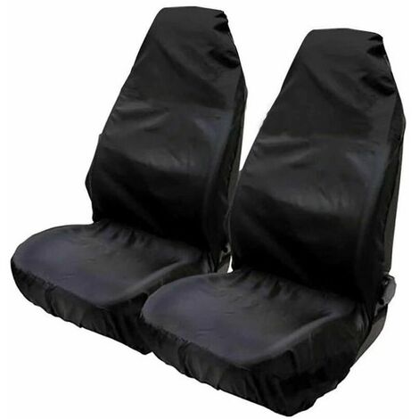 Waterproof covers for universal car seats (pack of 2) 132 X 54cm Black (1/4)