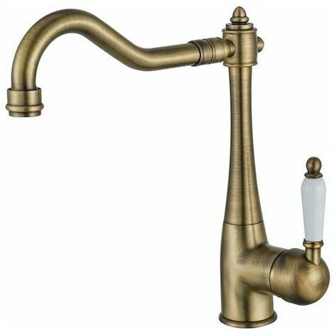 Vintage Brass Kitchen Faucet, 360° Swivel Antique Kitchen Faucet, High Pressure Country Home Sink Faucet, Kitchen Mixer Tap