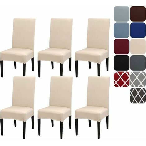 Stretch Chair Covers Set of 6, Universal Dining Chair Cover Removable Washable Modern Durable for Home Hotel Restaurant Party Banquet Kitchen Decoration
