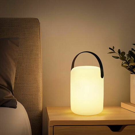 8 Color Dimmable Wireless Rechargeable LED Outdoor Table Lamp with Remote Control, 4 Levels Dimmable for Bedroom, Garden, Patio - Cylinder (1/5)