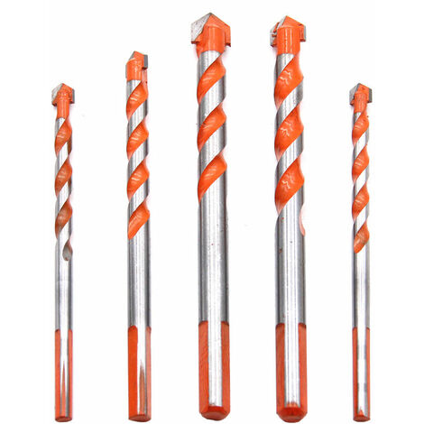 Tile Drill Bit Stone Drill Bit Set Glass Drill Bit Set Carbide Drill Bit Set for Tile Concrete Brick Glass Plastic Wood Stone (Five Pack 6/6/8/10/12mm, Boxed) (1/3)