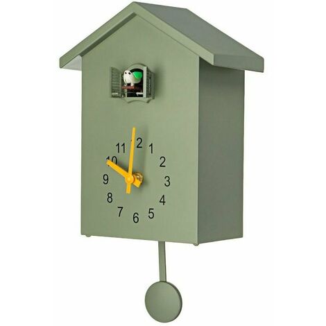 Modern Bird Cuckoo Quartz Wall Clock Home Living Room Hanging Watch Decor NZ (Green)