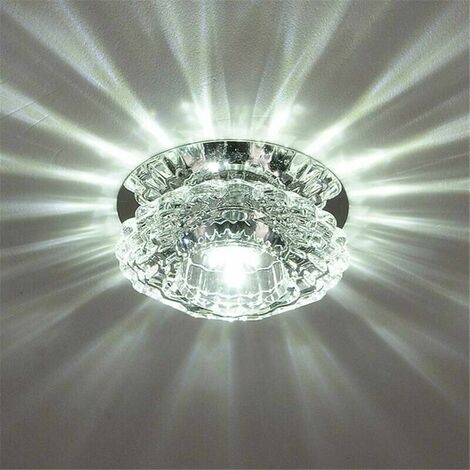 Luxurious Crystal Spotlight Modern Ceiling Light Led Downlight for Aisle Entrance Hall Cool White