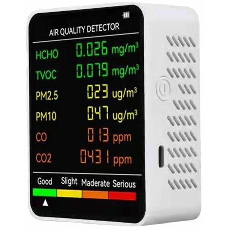 6 in 1 PM2.5 PM10 HCHO TVOC Co2 Multifunctional Air Quality Detect CO Carbon dioxide formaldehyde monitor