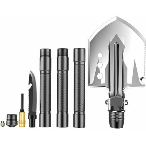 Folding Military Shovel, Portable Multifunctional Tactical Tool, Outdoor Camping Shovel, Outdoor Survival, Hiking, Hunting, Fishing, Expedition, Gardening, Automotive Emergency