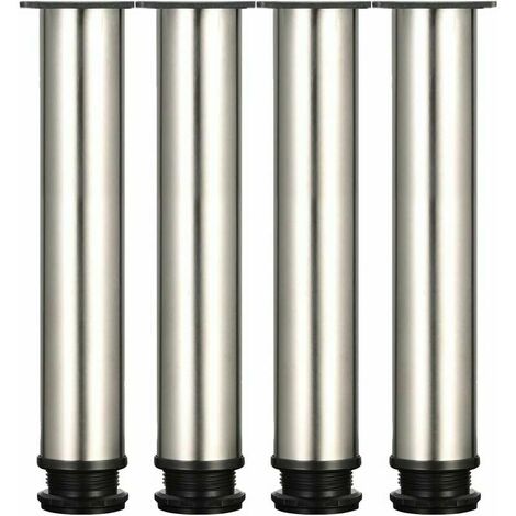 4 Adjustable Legs 300mm Height Thicken Cabinet Legs Table Legs Furniture Legs, Brushed Stainless Steel, Adjustable Height 0-15mm Come with Stainless Steel Screws (1/5)