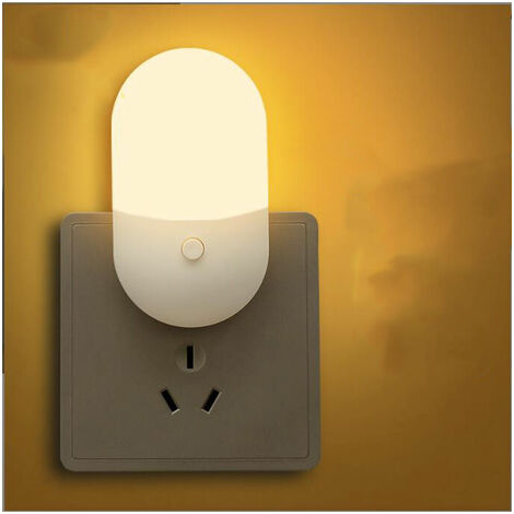 2pcs LED Night Light, Electric Socket Night Light with Brightness Levels and Light Sensor, Plug and Play Children's Night Light Night Lamp for Bedroom, Kitchen, Hallway, Stairs, Living Room, Warm Whit (1/5)