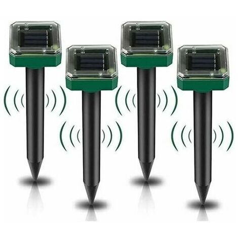 Ultrasonic Solar Mole Repeller, Solar Mouse Repeller Mole Repeller Repel Mole Voles, Gophers, Snakes for Outdoor Lawn Garden (4pcs)