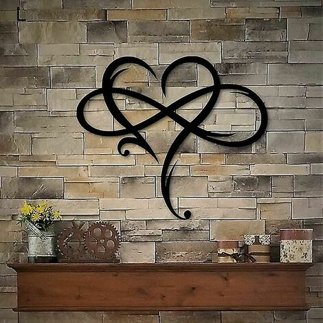 Eternal Love Iron Art Decoration Infinity Heart Metal Wall Decor Art Love Family Logo Wedding Ornament Family Hanging Gift