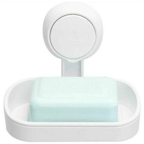 Suction Cup Soap Dish Without Drilling & Reusable 1 Second Installation Shower Soap Dish 360 Rotation Unable 5KG Load Tile Support Shower Wall Bathroom (1/5)