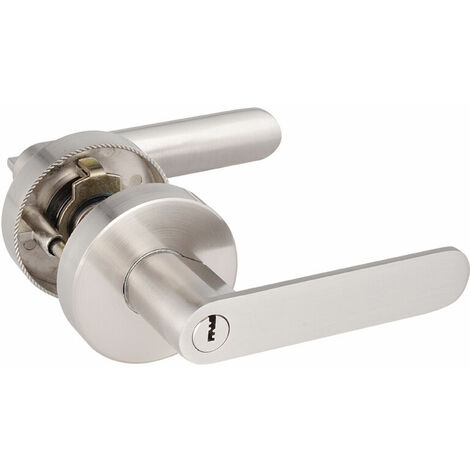 Door handle lock Aluminum door handle for bedrooms, cloakrooms, storage rooms and offices, lock size 60/70 mm, round, silver (1/5)