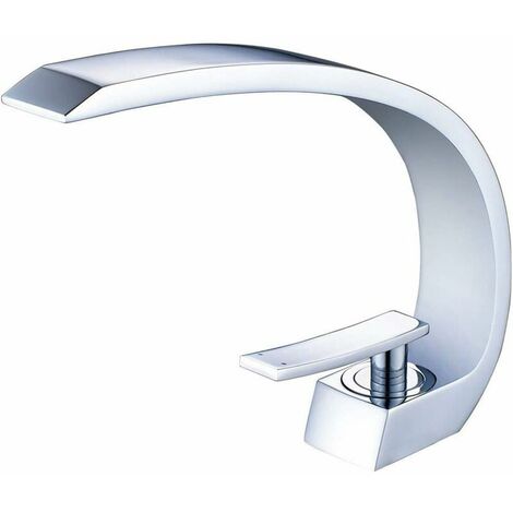 Chrome Waterfall Basin Mixer Taps Single Handle Single Hole Bathroom Sink Faucet