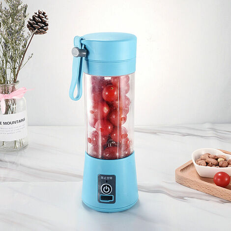 Portable Small Juicer, Household Mini Juicer, 6 Cups Stainless Steel Juicer, Smoothie Blender for Fruit and Vegetable Smoothies(Blue) (1/4)