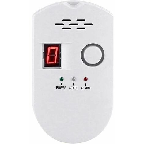Gas Detector, LPG/Natural Gas/Coal Gas Leak Detector, Plug-in Sensor Monitor with Audible Alarm and LED Digital Display, Combustible Methane, Propane
