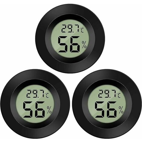 Mini Digital LCD Thermometer Hygrometer, Thermometer ,Portable Thermo Hygrometer Indicator , Temperature Humidity -50-70℃ 20%-99% RH (3 PCS ) (1/5)
