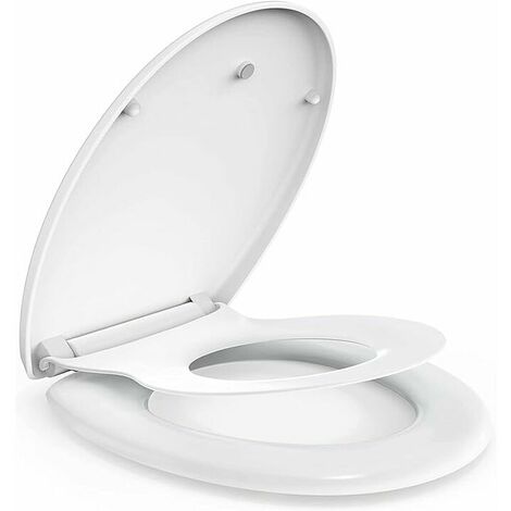 Family Toilet Seat, Toilet Seat with Magnetic Child Seat, Drop Brake and Adjustable Hinge, O-Shaped Toilet Seat, Family Toilet Seat for Child and Adult
