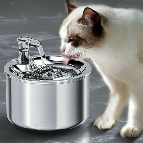3.2L Cat Fountain, Stainless Steel Cat Fountain with Upgraded Pump and 3 Replaceable Filters