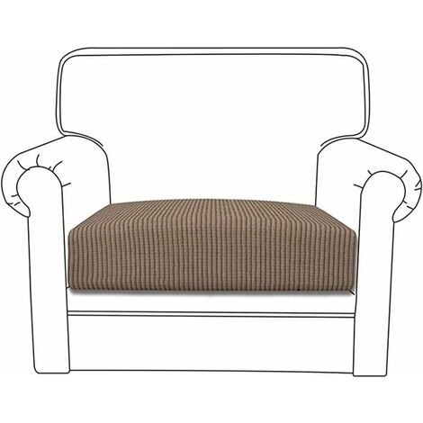 Stretch Cushion Cover Jacquard Sofa Cushion Couch Seat Cover Couch Covers Dustproof Furniture Protector (1 Seater, coffee) (1/5)