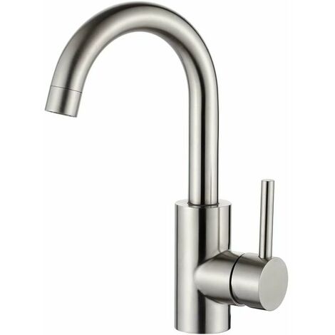G1002A Irsmart - Bathroom Mixer Tap , 360° Rotating Basin Faucet, Single Lever Basin Mixer Tap, Hot and Cold Adjustable, Gray, Amazon Exclusive (1/5)