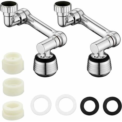 ZIOYA 2 Pieces 1080° Rotating Faucet Aerator Aerator Kitchen Faucet Extension Filter Tap Nozzle 2 Modes Adapter for Faucets with 20/22/24mm Male Thread Diameter (1/5)