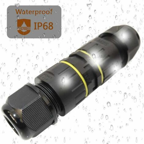 Outdoor Junction Box IP68 Waterproof Electrical Cable Connector 3 Way Junction Box for Cable Ø 6 to 11mm (2Pcs)