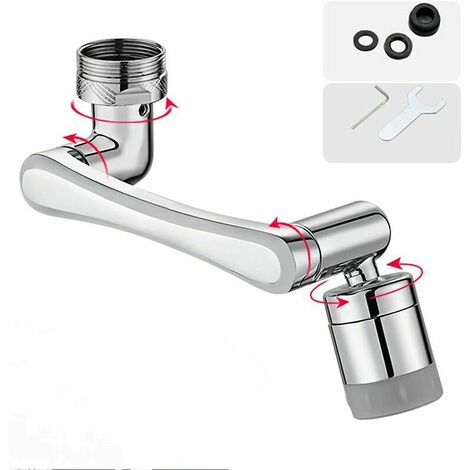 1440 Degree Rotating Multifunctional Extension Faucet, Faucet Filter Accessory, 1080°Aerator Faucet with Two Water Outlet Methods for Bathroom Kitchen (1/5)