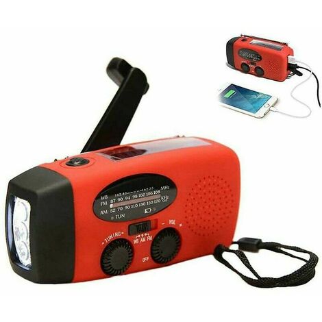 Wind Up Radio, Portable Emergency Radio 2000MAH PowerFlashlight